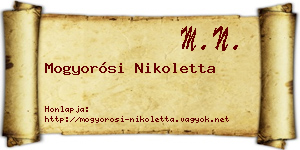 Mogyorósi Nikoletta névjegykártya