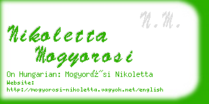 nikoletta mogyorosi business card